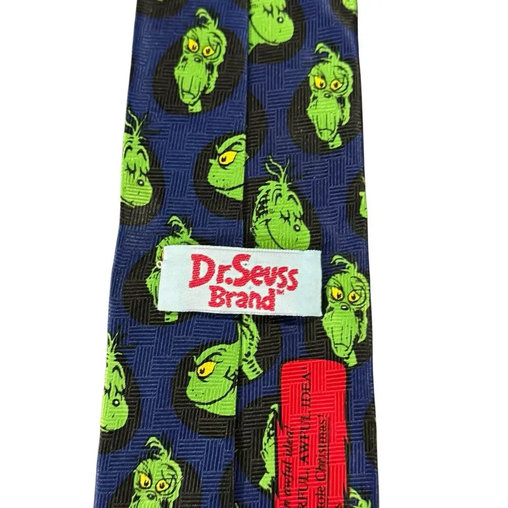 Dr Seuss How The Grinch Stole Christmas Faces Cartoon Novelty Necktie Polyester